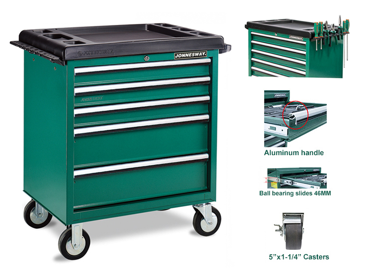 5-DRAWER TOOL TROLLEY W/ WORKING TABLE