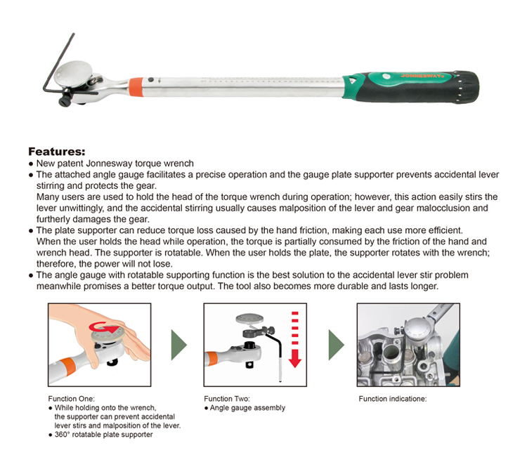 MICROMETER TORQUE WRENCH W/ANGLE GAUGE (RIGHT HAND)